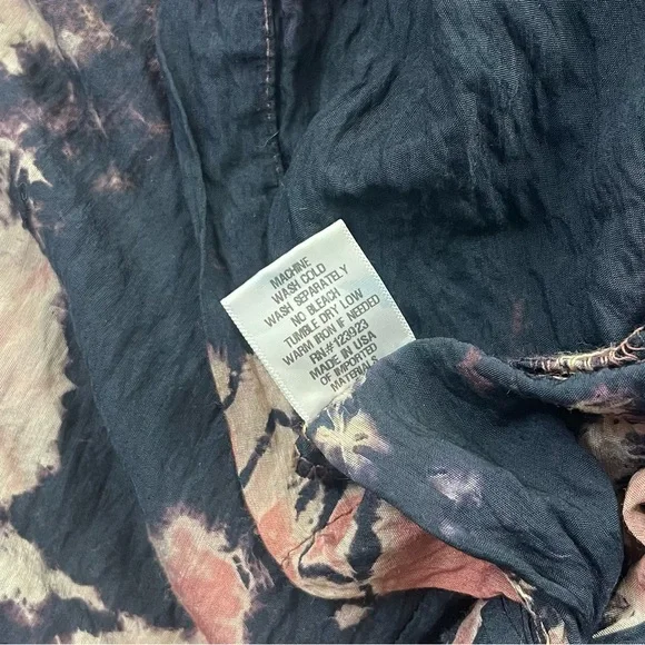 Anthropologie l XS LACAUSA Crinkle Rayon Tie Dye Knotted Hem Slip Dress Cover-up